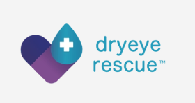 Grey Background, Dry Eye Rescue Logo
